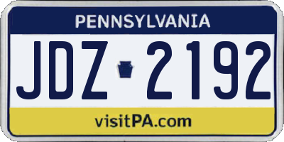 PA license plate JDZ2192