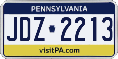 PA license plate JDZ2213