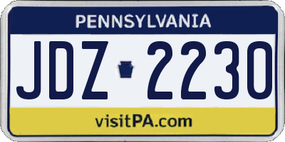 PA license plate JDZ2230