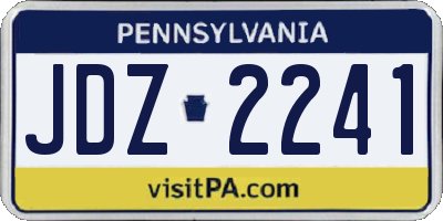PA license plate JDZ2241