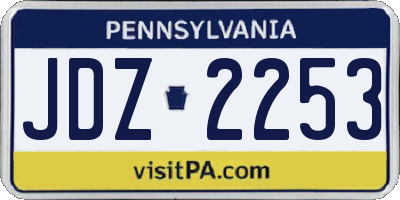 PA license plate JDZ2253