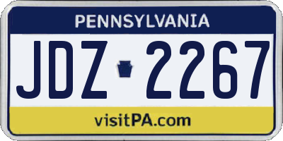 PA license plate JDZ2267