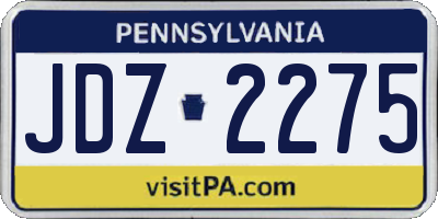 PA license plate JDZ2275