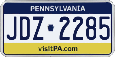 PA license plate JDZ2285