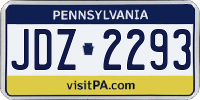 PA license plate JDZ2293