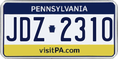 PA license plate JDZ2310