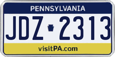 PA license plate JDZ2313