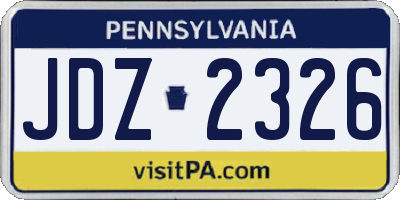 PA license plate JDZ2326