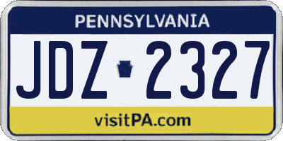 PA license plate JDZ2327