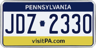 PA license plate JDZ2330