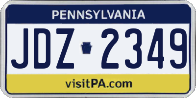 PA license plate JDZ2349