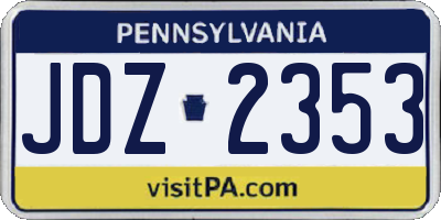PA license plate JDZ2353