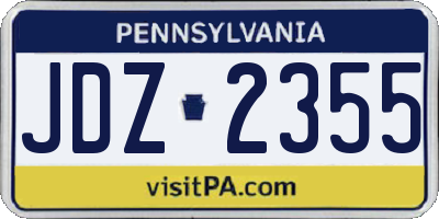 PA license plate JDZ2355
