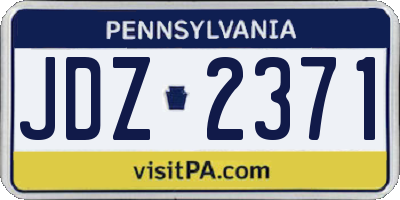 PA license plate JDZ2371