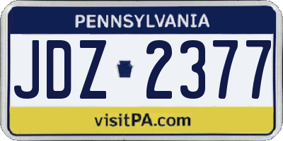 PA license plate JDZ2377