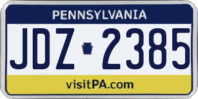 PA license plate JDZ2385