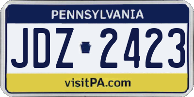 PA license plate JDZ2423