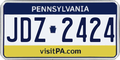 PA license plate JDZ2424