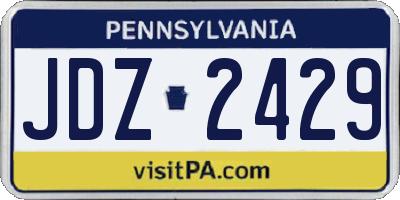 PA license plate JDZ2429