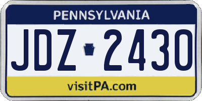 PA license plate JDZ2430