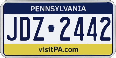 PA license plate JDZ2442
