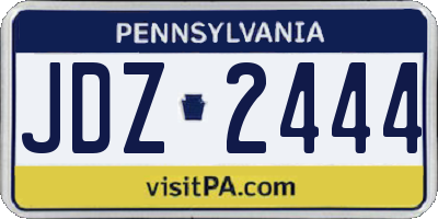 PA license plate JDZ2444