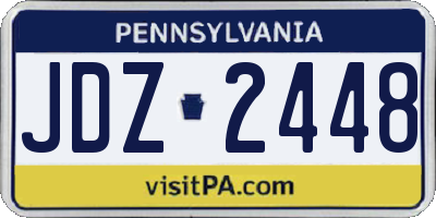 PA license plate JDZ2448