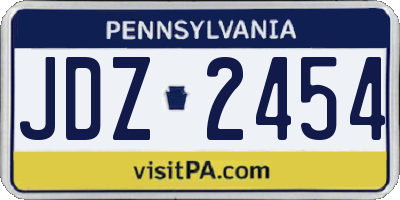 PA license plate JDZ2454