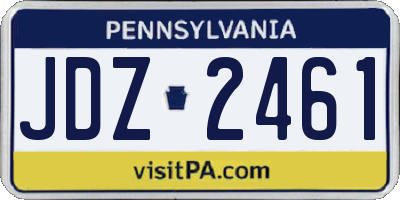 PA license plate JDZ2461