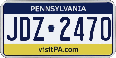 PA license plate JDZ2470