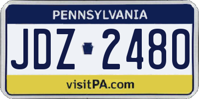 PA license plate JDZ2480