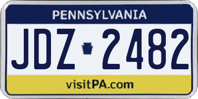 PA license plate JDZ2482