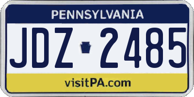 PA license plate JDZ2485