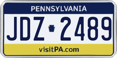 PA license plate JDZ2489