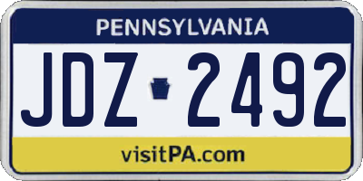 PA license plate JDZ2492