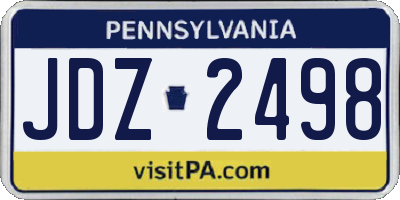 PA license plate JDZ2498