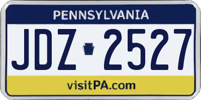 PA license plate JDZ2527