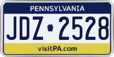 PA license plate JDZ2528