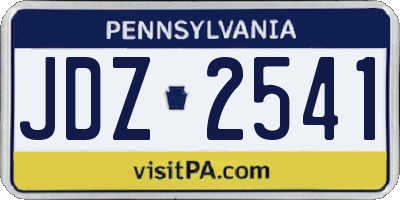 PA license plate JDZ2541
