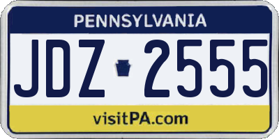 PA license plate JDZ2555