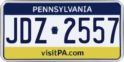 PA license plate JDZ2557