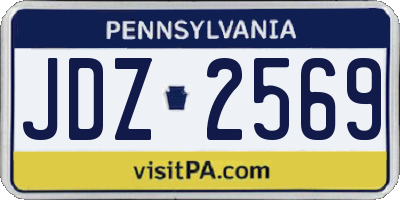 PA license plate JDZ2569