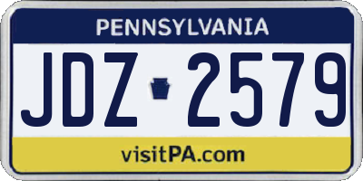 PA license plate JDZ2579
