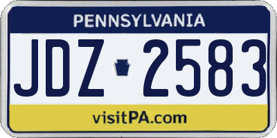 PA license plate JDZ2583
