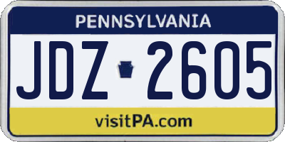 PA license plate JDZ2605