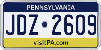 PA license plate JDZ2609