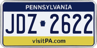 PA license plate JDZ2622