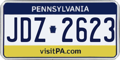 PA license plate JDZ2623