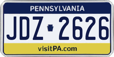 PA license plate JDZ2626