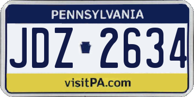 PA license plate JDZ2634